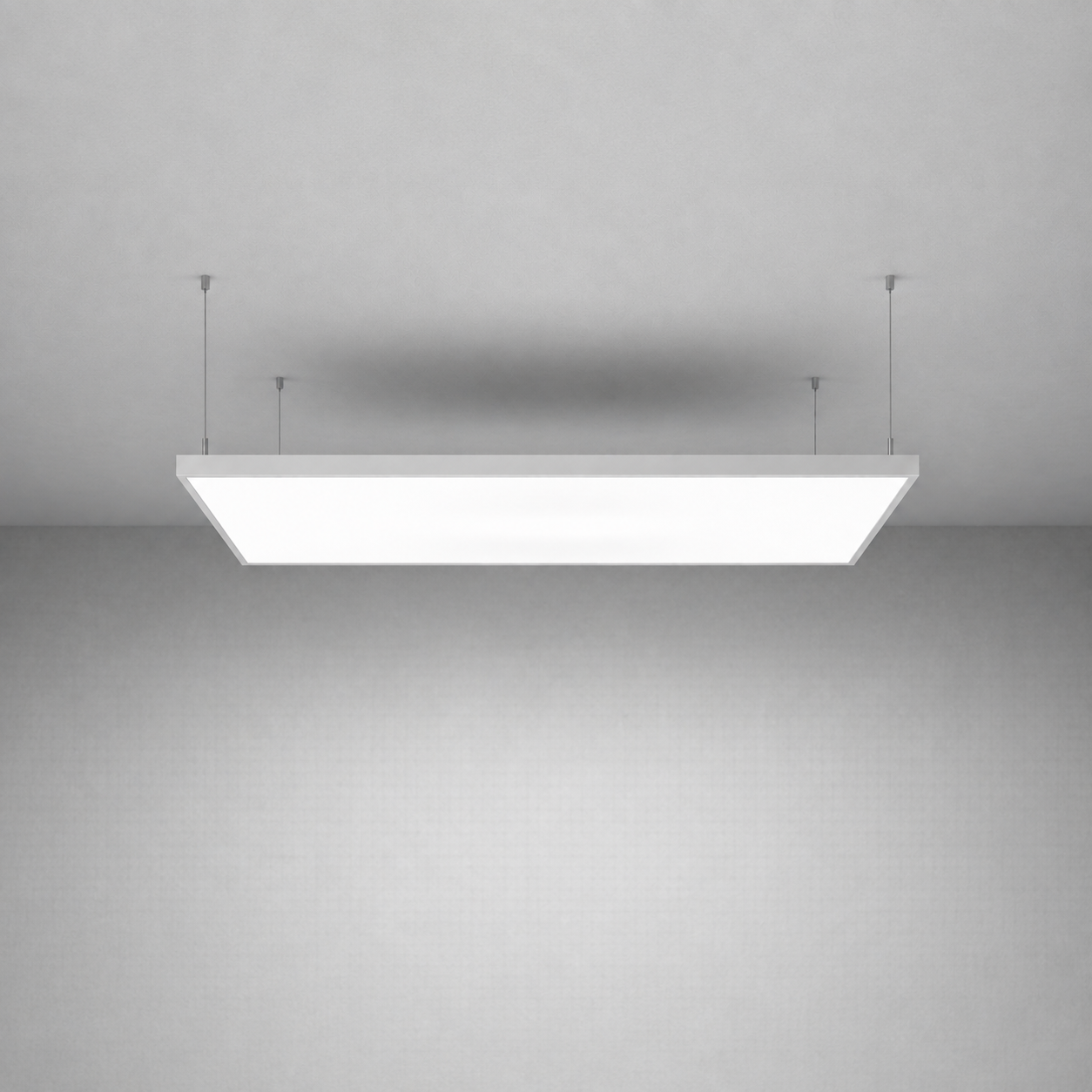Suspended StretchLume luminous ceiling raft hanging below the supporting structure